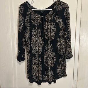 Lucky Brand Floral Raglan Sleeve Top women’s size 1X